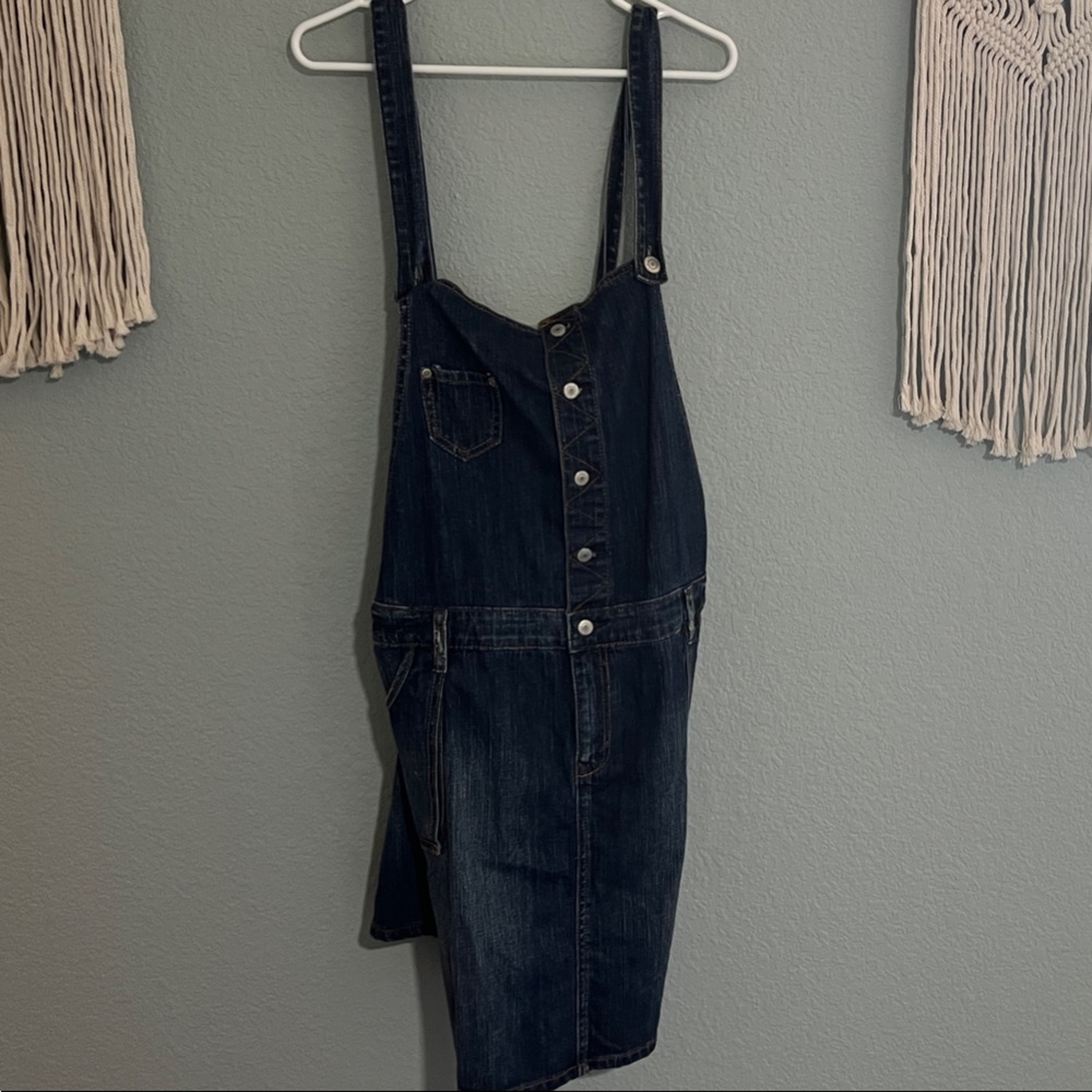 Old Navy Women's Dark Blue Denim Overalls